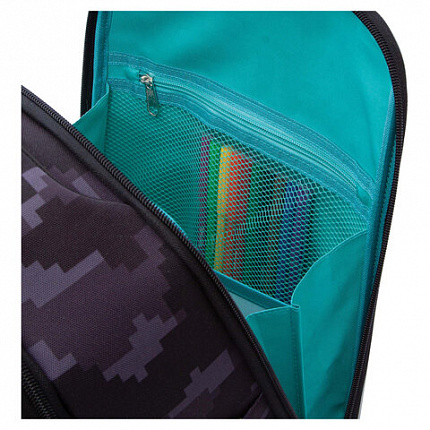 Ранец GRIZZLY анатомическая спинка, с бейджем, для мальчиков, "CUBES", 36х29х18 см, RAf-593-5/1