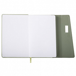 Ежедневник недатированный А5 145х215 мм, BRAUBERG "Stitch", под кожу, магнит, 160 л., оливковый, 116588