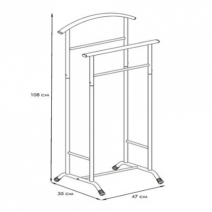 Вешалка-стойка костюмная "Стиль-3", 1080х470х350 мм, металл, черная, ВНП 300 Ч