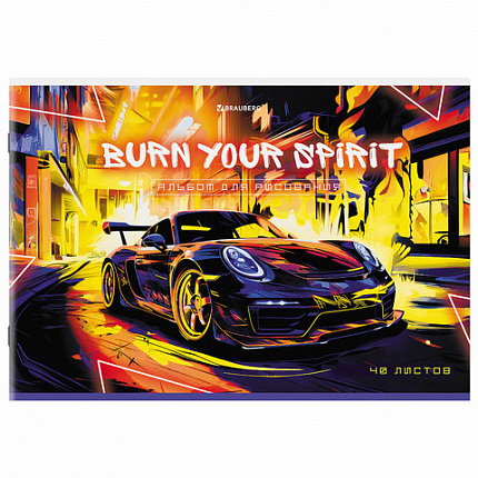 Альбом для рисования А4, 40 листов, скоба, обложка картон, BRAUBERG, 203х288 мм, "МИКС-1", 107114