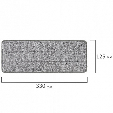 Насадки МОП для швабры (кармашки с 1-й стороны) КОМПЛЕКТ 2 шт., микрофибра, 33х12,5 см, LAIMA, 608143