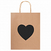 Пакет подарочный КОМПЛЕКТ 7 шт., 26x13x32 см, скретч-слой + стилус, "Heart on Kraft", ЗОЛОТАЯ СКАЗКА, 591971