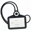 Бейдж горизонтальный для пропуска и ID-карт, СИЛИКОНОВЫЙ, 54х85 мм, шнурок 42 см, черный, BRAUBERG, 238908