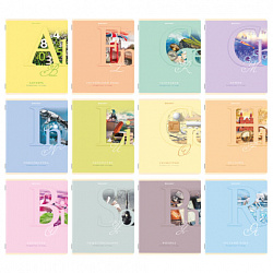 Тетради предметные, КОМПЛЕКТ 12 ПРЕДМЕТОВ, 48 листов, обложка картон, BRAUBERG, "ПАСТЕЛЬНАЯ", 404026