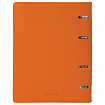Тетрадь на кольцах А5 (180х220 мм), 120 листов, под кожу, клетка, BRAUBERG "Joy", оранжевый/светло-оранжевый, 129992