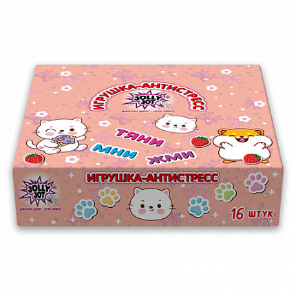 Игрушка-антистресс "КОТИК-ТОСТИК", 8х7 см, дисплей, JOLLY JOT (ДЖОЛЛИ ДЖОТ), 665784