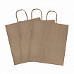 Крафт-пакет бумажный 24х14х28 см, КОМПЛЕКТ 50 шт., крученые ручки, плотность 90 г/м2, LAIMA ECO CRAFT, 609685