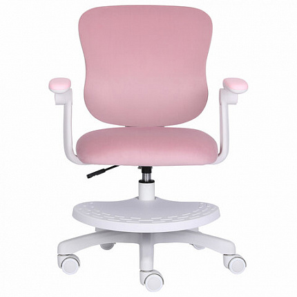 Кресло детское с подставкой для ног BRABIX "Sky MG-206", велюр, розовое, 533154