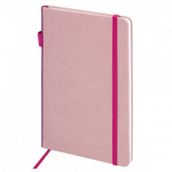 Блокнот А5 135x212 мм BRAUBERG "Edge", под кожу, резинка, держатель, 80 л., клетка, красный, 117147