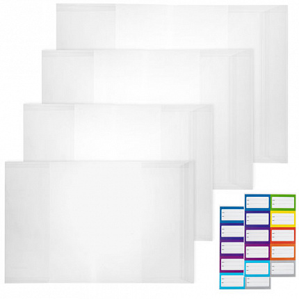 Обложки ULTRA для тетрадей и учебников + стикеры в ПОДАРОК, универсальные, НАБОР 17 шт., ПЛОТНЫЕ, 100 мкм, BRAUBERG, 273207