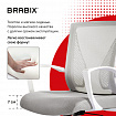 Кресло BRABIX "Wings MG-306", пластик белый, хром, сетка, серое, 532012