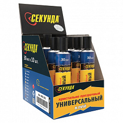 Клей универсальный СЕКУНДА, 30 мл, в шоу-боксе, 403-158/403-232