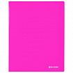 Папка на 2 кольцах BRAUBERG "Neon", 25 мм, внутренний карман, неоновая розовая, до 170 листов, 0,7 мм, 227458