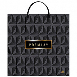 Пакет с пластиковой ручкой, ПВД, 35х36 см, "Премиум Блэк", 85 мкм, н00255856