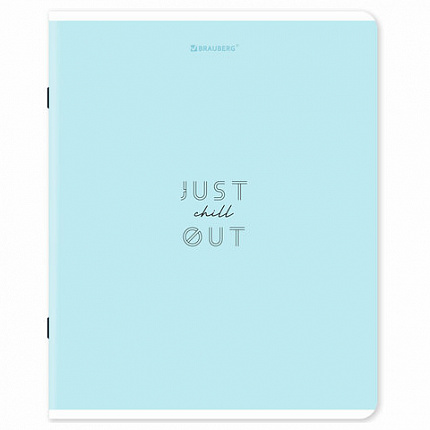 Тетрадь А5, 48 л., BRAUBERG, скоба, клетка, матовая ламинация, "Однотонный_Пастель", (микс в спайке), 405335