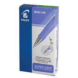 Ручка шариковая масляная автоматическая с грипом PILOT "Super Grip", СИНЯЯ, салатовые детали, узел 0,7 мм, линия письма 0,22 мм, BPGP-10R, BPGP-10R-F SG