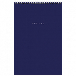 Блокнот БОЛЬШОЙ ФОРМАТ А4 198х297 мм, 80 л., гребень, подложка, клетка, BRAUBERG "Minimal Classic", 116424