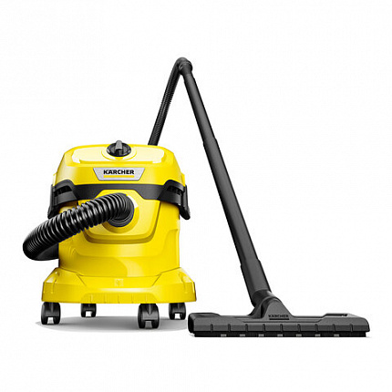 Пылесос хозяйственный KARCHER WD 2 Plus, мусоросборник 12л, мощность 1000 Вт, желтый,, 1.628-000.0