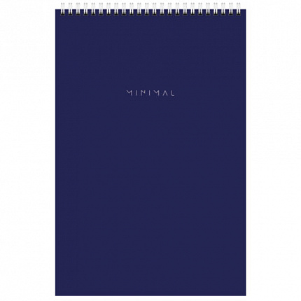 Блокнот БОЛЬШОЙ ФОРМАТ А4 198х297 мм, 80 л., гребень, подложка, клетка, BRAUBERG "Minimal Classic", 116424