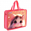 Папка на молнии с ручками ЮНЛАНДИЯ А4, 1 отделение, пластик, 80 мм, "Dreamy kitty", 273361