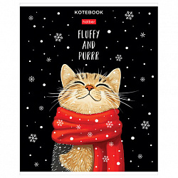 Тетрадь обложка пластик, А5, 48 л., скоба, линия, HATBER, "Котэ" (микс в спайке), 091627, 48Т5В2пл