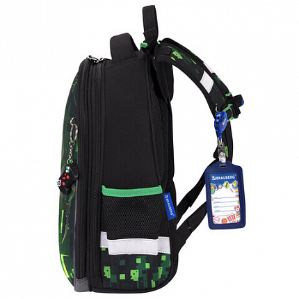 Ранец BRAUBERG PREMIUM, 2 отделения, с брелоком, "Digital spider", LED-ЛАМПОЧКИ, 38х29х16 см, 273101