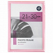 Рамка 21х30 см небьющаяся, багет 17,5 мм, пластик, BRAUBERG "Colorful", розовая, 391248