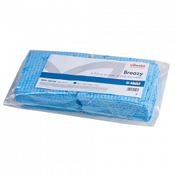 Салфетка VILEDA "Бризи", КОМПЛЕКТ 25 шт., объемное микроволокно, голубая, 35х35 см, 161616