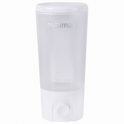 Дозатор для жидкого мыла LAIMA, НАЛИВНОЙ, 0,38 л, белый (матовый), ABS-пластик, 603922