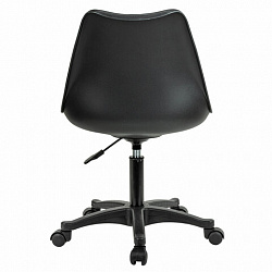 Кресло стул BRABIX "Eames MG-310 PL", пластик черный, экокожа черная, 532927