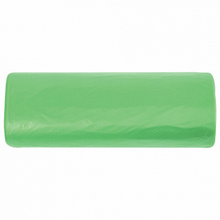 Мешки для мусора биоразлагаемые 35 л, зеленые, рулон 20 шт., ПНД 11 мкм, 50х60 см, ЛЮБАША, 608098