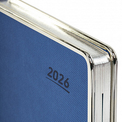 Ежедневник датированный 2026 А5 148х218 мм, GALANT "Infinity Silver", под кожу, синий, 117496