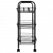 Этажерка (тележка) BOOMHOUSE (БУМХАУС) RC-003 3 яруса, на колесах, В62,5хШ42,5хГ25,5 см, металл, черная, 701455