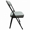 Стул складной для дома и офиса РС04К комфорт, черный каркас, рогожка светло-серая