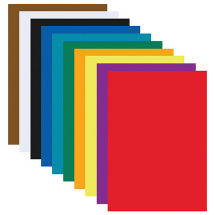 Картон цветной А4 МЕЛОВАННЫЙ EXTRA, 10 листов, 10 цветов, в папке, ЮНЛАНДИЯ, 200х290 мм, 113548