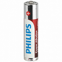 Батарейки алкалиновые "мизинчиковые" КОМПЛЕКТ 12 шт., PHILIPS Power Alkaline, ААА (LR03, 15А), блистер, Б0064681