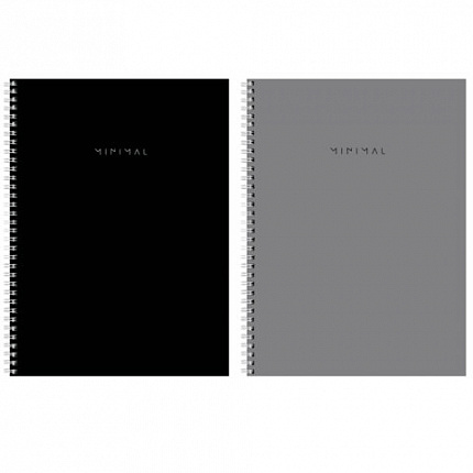 Тетрадь А4, 120 л., BRAUBERG, гребень, клетка, матовая ламинация, "Minimal Classic", 405640