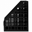 Лоток вертикальный для бумаг BRAUBERG "ULTRA", 240 мм, 3 отделения, сетчатый, сборный, черный, 238249