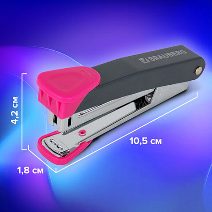 Степлер №10 металлический BRAUBERG "UNIVERSAL GT", до 16 листов,с антистеплером, красный, 272751