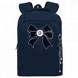 Рюкзак GRIZZLY школьный, анатомическая спинка, 2 отделения, для девочек, "VELVET BOW", 39х26х17 см, RG-566-5/2