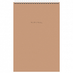 Блокнот БОЛЬШОЙ ФОРМАТ А4 198х297 мм, 80 л., гребень, подложка, клетка, BRAUBERG "Minimal Classic", 116424