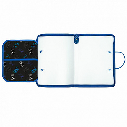 Папка для труда на молнии с ручками ПИФАГОР А4, 1 отделение, пластик, органайзер, "Lucky gamer", 273390