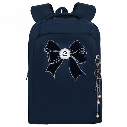 Рюкзак GRIZZLY школьный, анатомическая спинка, 2 отделения, для девочек, "VELVET BOW", 39х26х17 см, RG-566-5/2