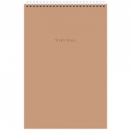 Блокнот БОЛЬШОЙ ФОРМАТ А4 198х297 мм, 80 л., гребень, подложка, клетка, BRAUBERG "Minimal Classic", 116424