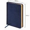Ежедневник недатированный МАЛЫЙ ФОРМАТ 100x150 мм, А6, BRAUBERG "Iguana", под кожу, 160 л., синий, 114467