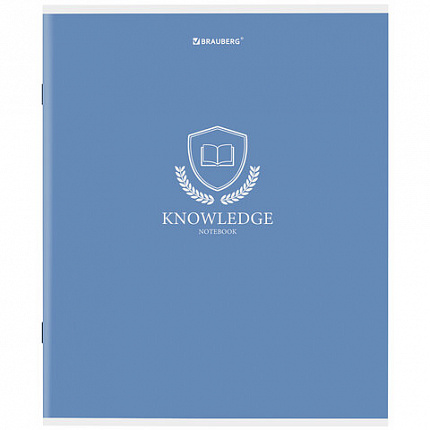 Тетрадь А5, 80 л., BRAUBERG, скоба, клетка, обложка картон, "Knowledge", 404409