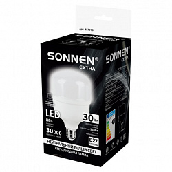 Лампа светодиодная SONNEN EXTRA, 30 (250) Вт, Е27, цилиндр, нейтральный белый, 30000 ч, LED Т100-30W-4000-Е27, 457915