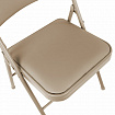 Стул складной BRABIX "Golf Plus CF-003 Комфорт", бежевый каркас, кожзам бежевый, 531567