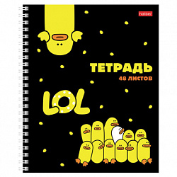 Тетрадь А5 48 л., HATBER гребень, клетка, выборочный лак, "Мы - утята!" (микс в спайке), 079683, 48Т5вмВ1гр