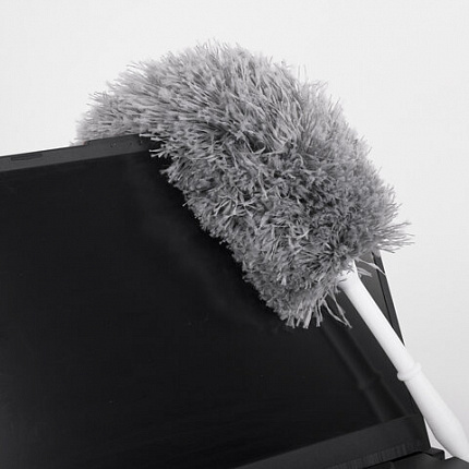 Пипидастр (сметка-метелка) для уборки пыли, метелка 35 см, рукоятка 20 см, серый, LAIMA, 608949